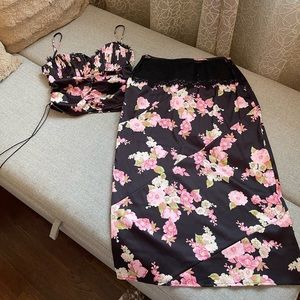 For Love and lemon crop top and lace skirt NWT size S